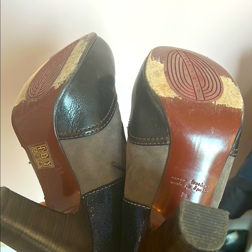 Chie Mihara heeled brogues Black and Gray Lace-Up Shoes size 36 - Picture 6 of 8